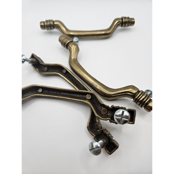 Vintage Brass Drawer Pulls Handles Hollywood Regency Polynesian Lot Of 4 - Picture 4 of 4